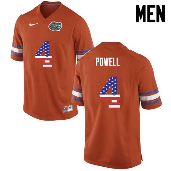 Men's Florida Gators #4 Brandon Powell NCAA Nike Orange USA Flag Fashion Authentic Stitched College Football Jersey ILN4762IQ